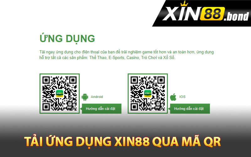 Tải ứng dụng Xin88 qua mã QR